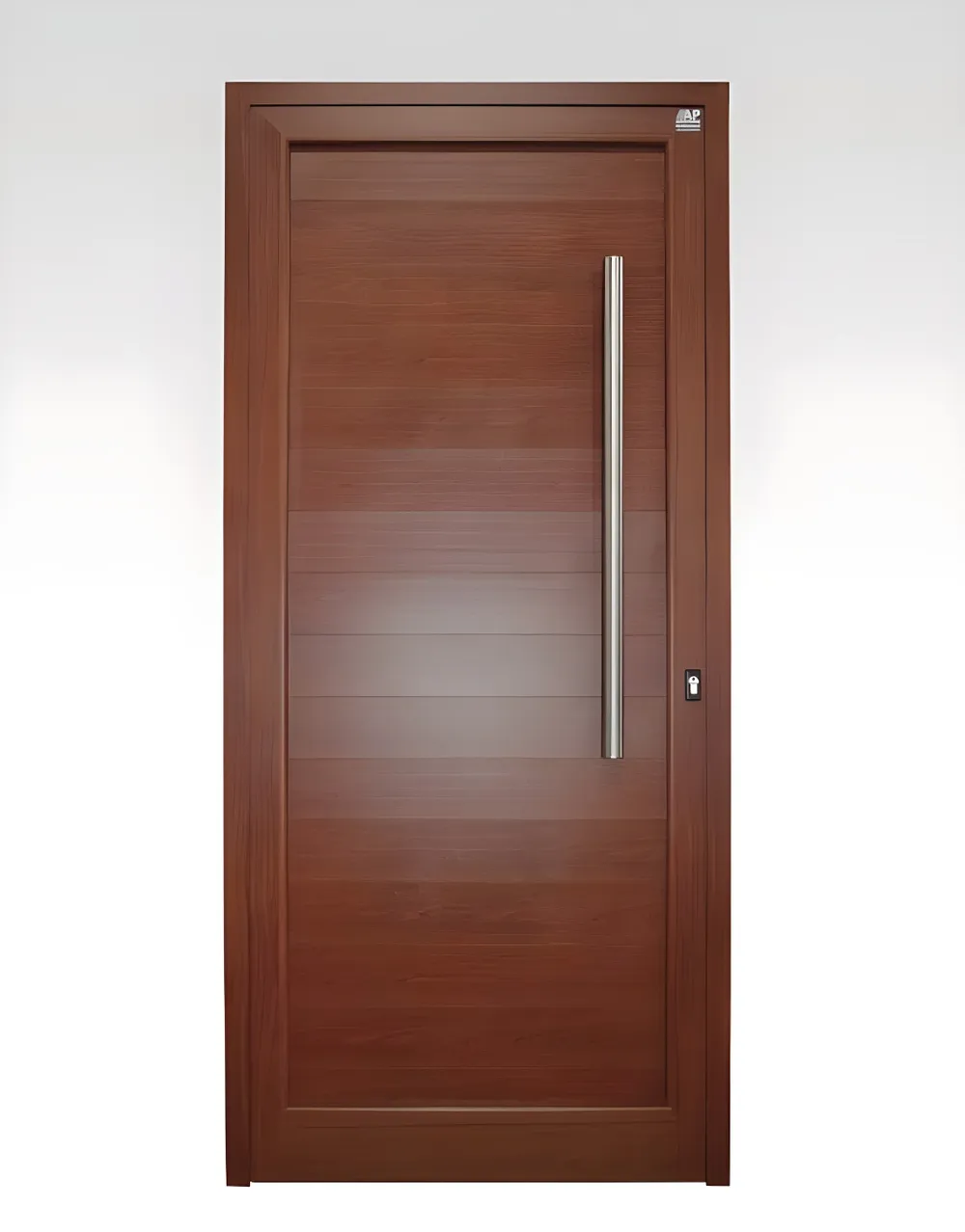 Puerta acanalada, color simil cedro
