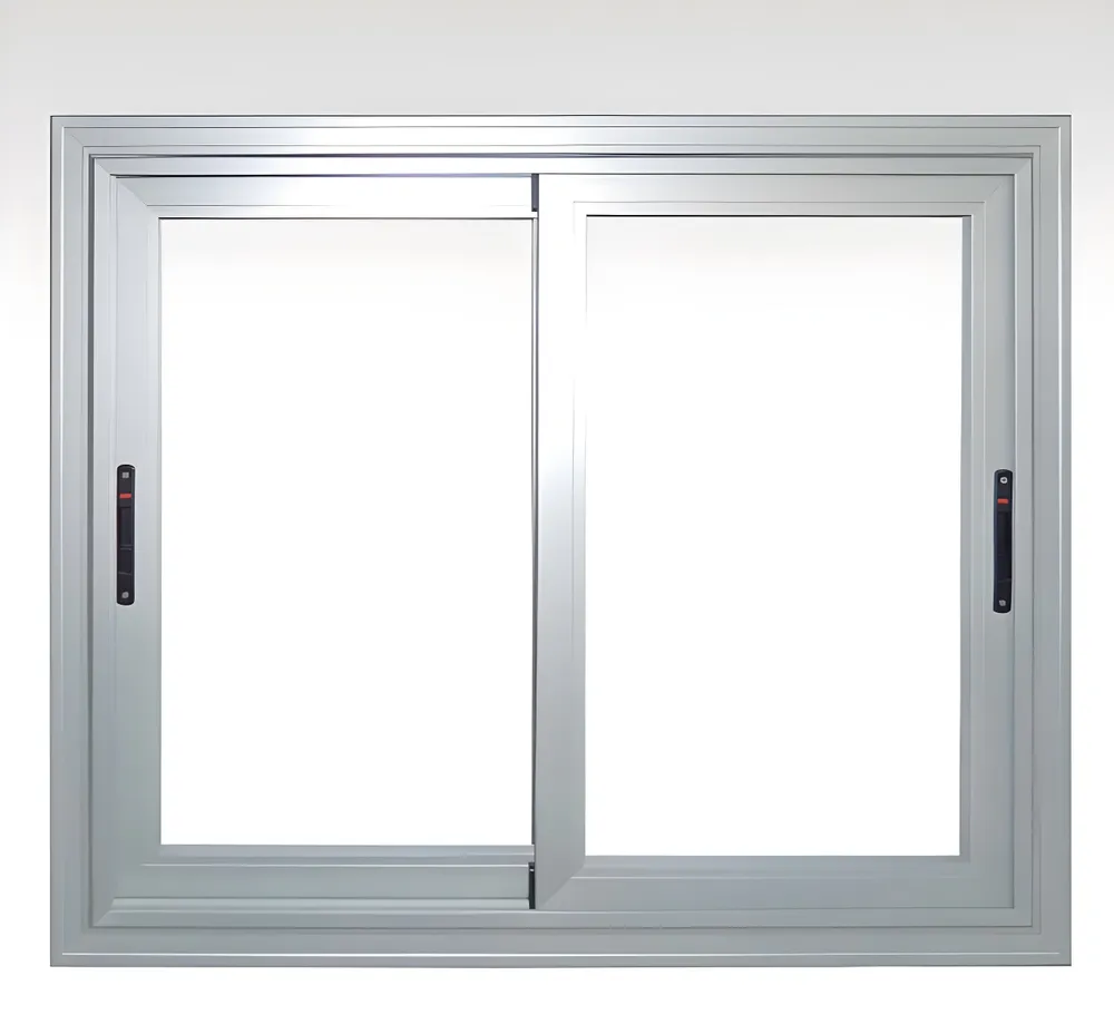 Ventana corrediza 2 hojas, color anodizado natural
