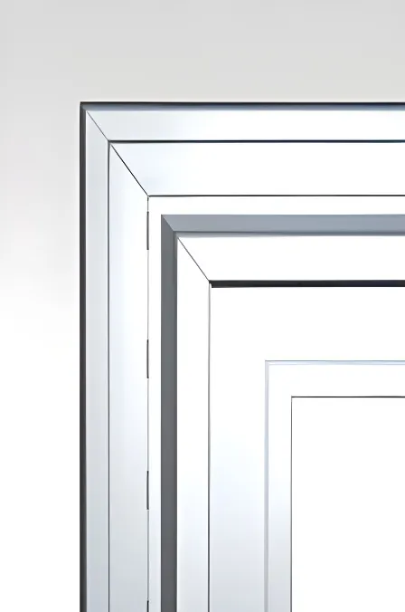 Ventana corrediza 2 hojas, color anodizado natural (detalle)