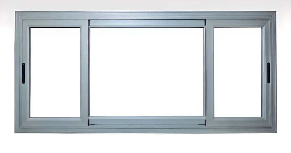 Ventana corrediza 3 hojas, color anodizado natural