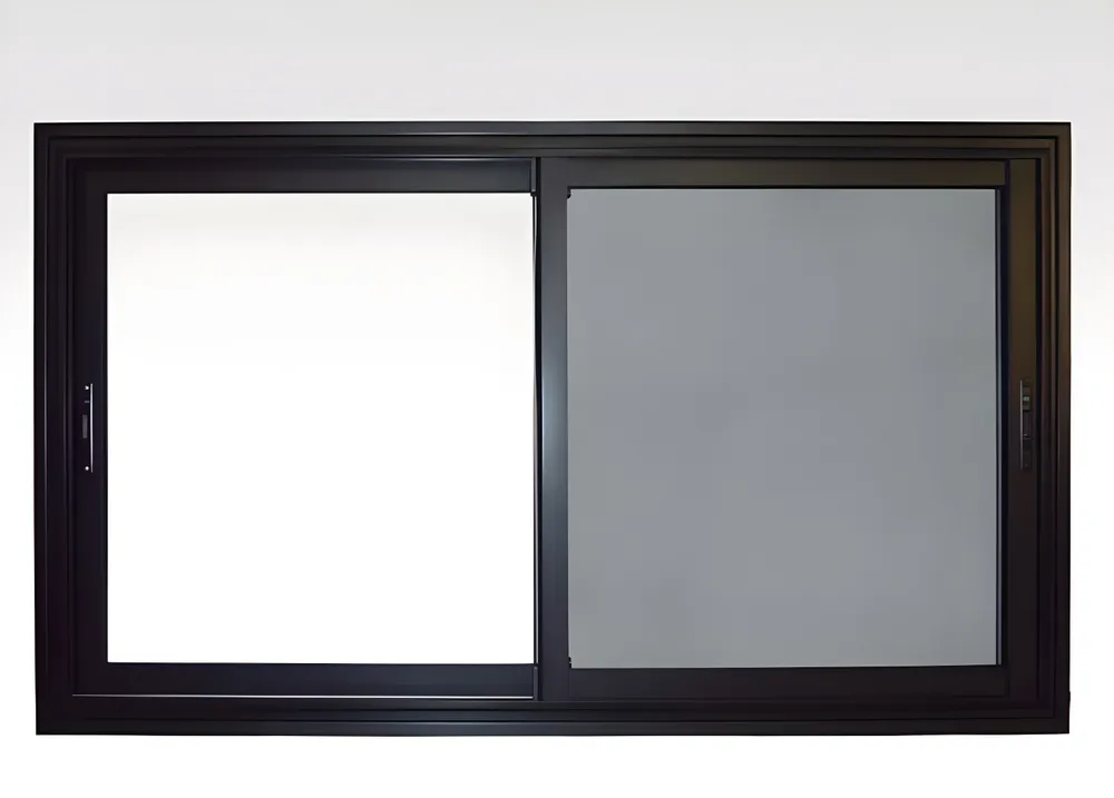 Ventana corrediza 2 hojas, color negro mate