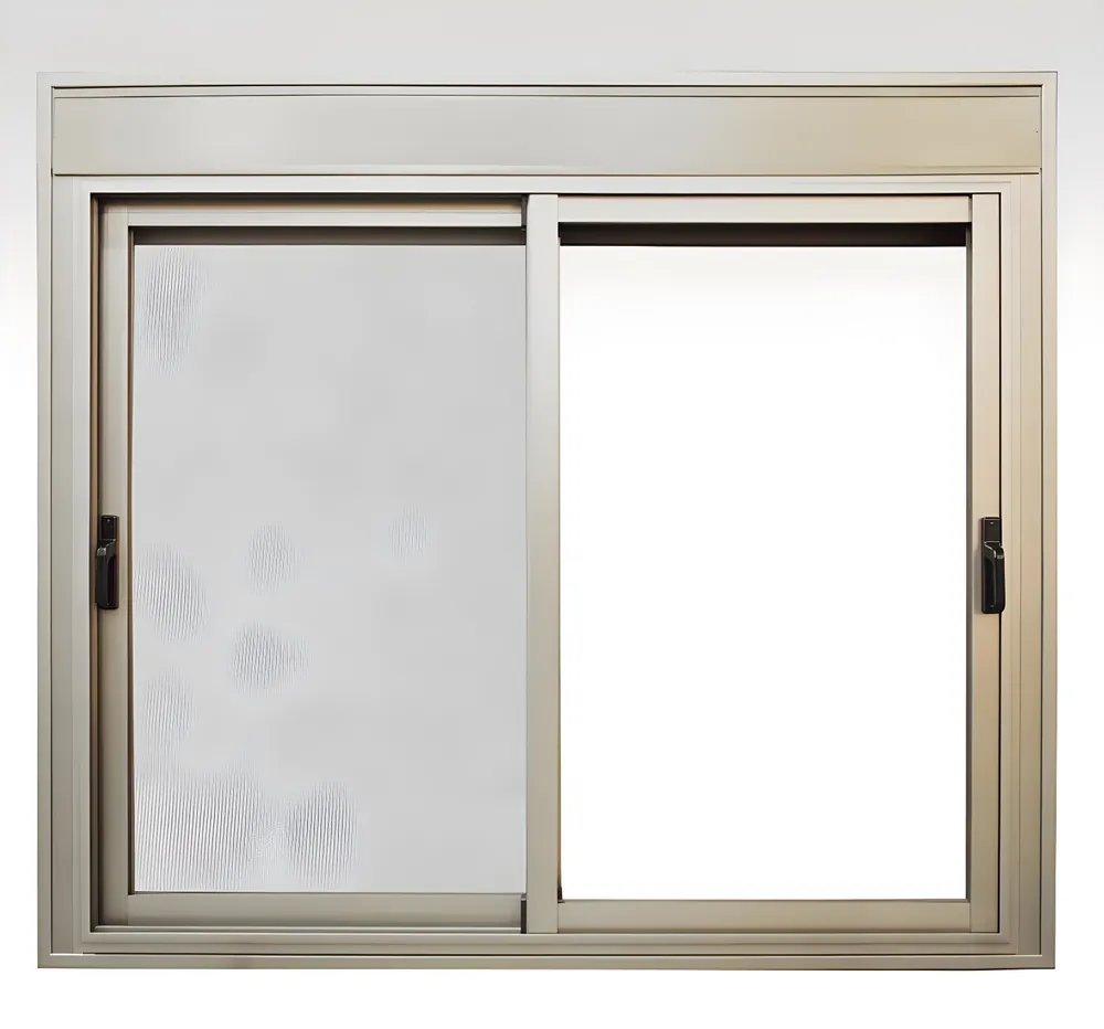 Puerta balcón corrediza 2 hojas, color anodizado peltre