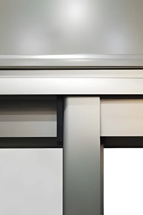 Puerta balcón corrediza 2 hojas, color anodizado peltre (detalle)