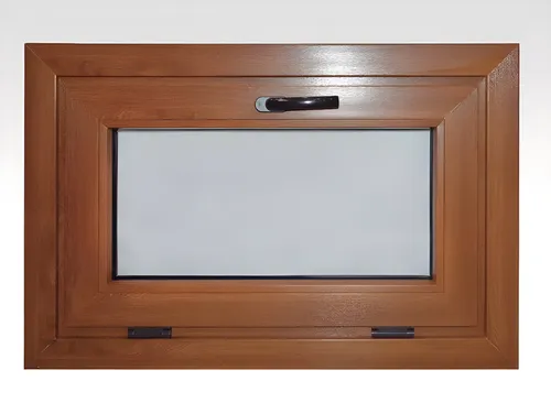 Banderola PVC con aldaba negra, color roble dorado