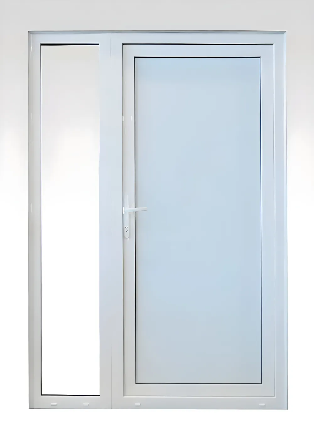 Puerta con paño fijo lateral y DVH, color blanco