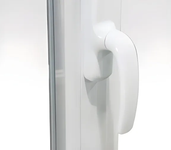 Ventana de rebatir con paño fijo, color blanco brillante (detalle)